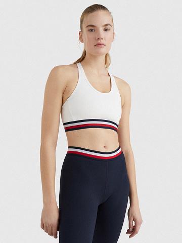 Női Tommy Hilfiger Racerback Sports Melltartók Fehér | HU 531WNB